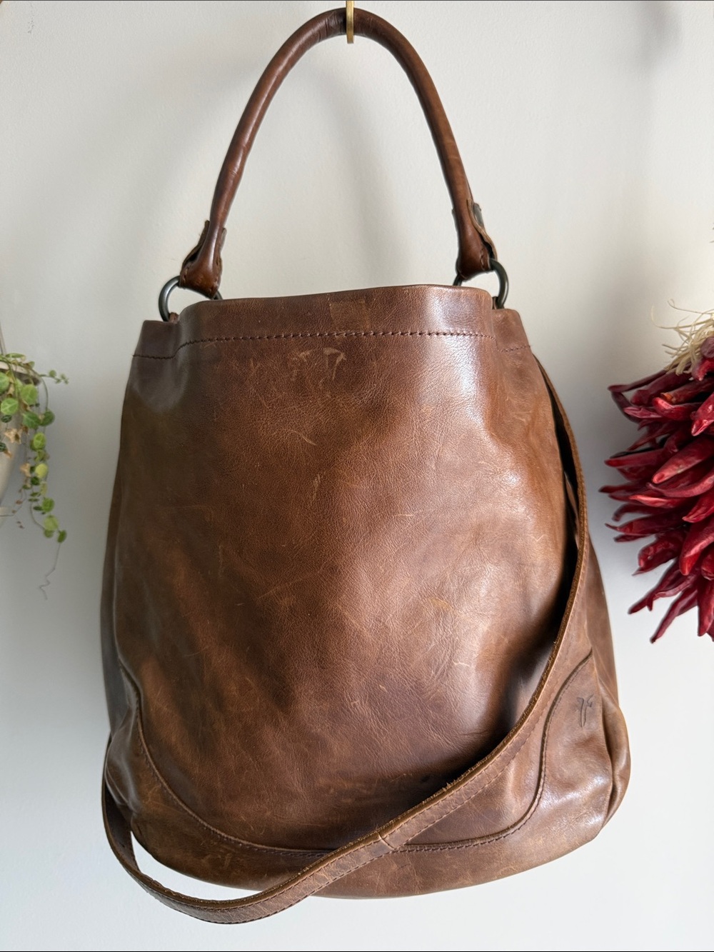 Frye Melissa Brown Leather Hobo bag